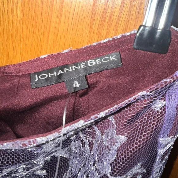 Johanna Beck Purple Silk & White Pants Size 4 NWT MSRP $395 - Picture 9 of 10